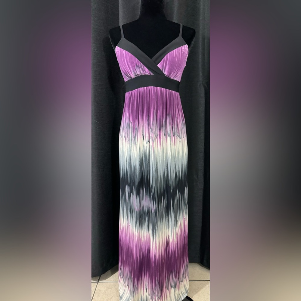 J.B.S. - Maxi dress, color is  black/purple/cream and gray- size small